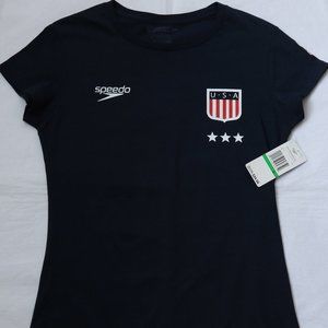 Speedo USA 15 Ziegler Blue T Shirt Cotton Large